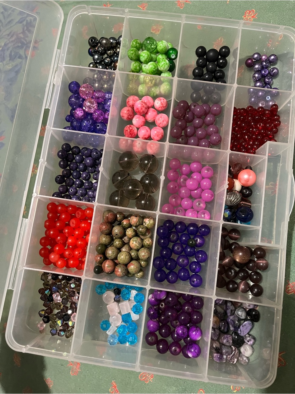 Multi-Compartment Clear Bead Storage Organizer - Clear